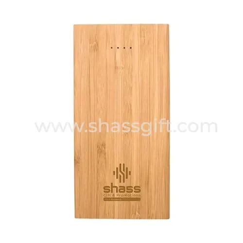 8000 mAh Bamboo Wireless Powerbank