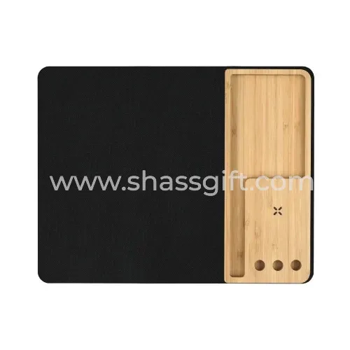 RPET & Bamboo Mouse pad Charger