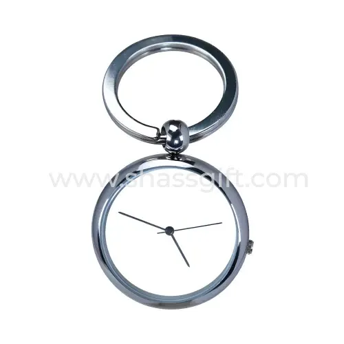 Round Shape Metal Keychain Watch