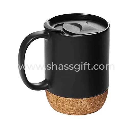 Ceramic Mug With Lid And Cork Base
