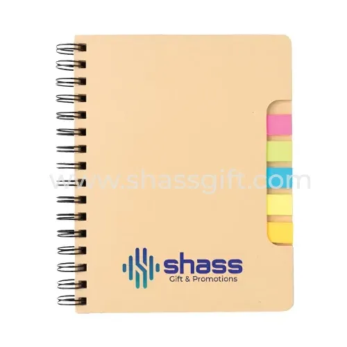Spiral Notebook with Sticky Note and Pen
