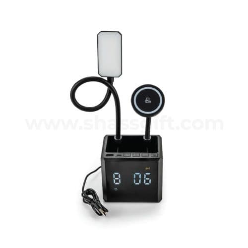 Multi-functional Desk Lamp with Wireless Charger and Clock