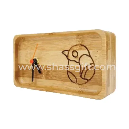 Rectangular Bamboo Desk Clock