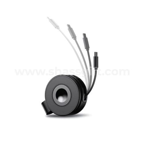 2n1 Compact 15W Wireless Charger with Retractable Cable