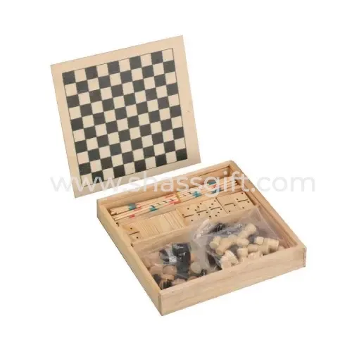 4-in-1 Wooden Games Box