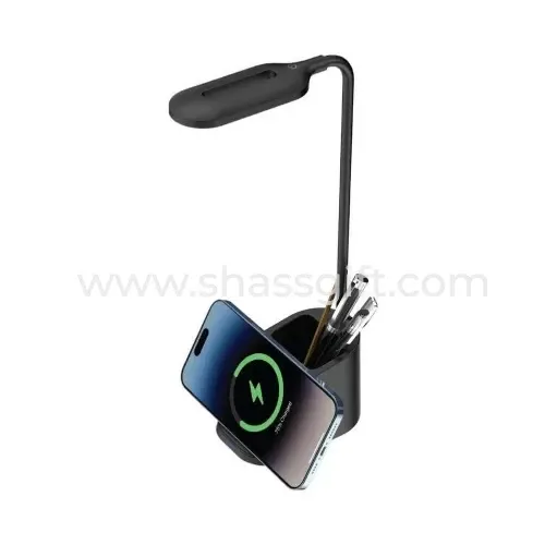3-In-1 Desk Lamp With 15w Wireless Charger & Pen Holder