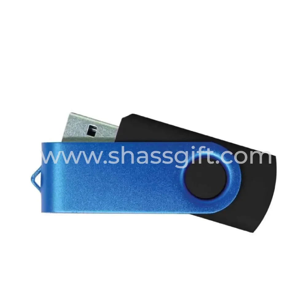 Matt Blue Swivel USB Flash Drive