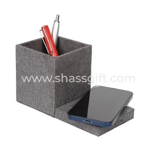 RPET 15W Wireless Charging Pad & Pen Pot