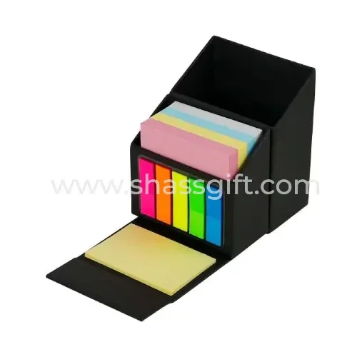 Foldable Black Eco Memo Pad Sets With Stationery & Pen Holder