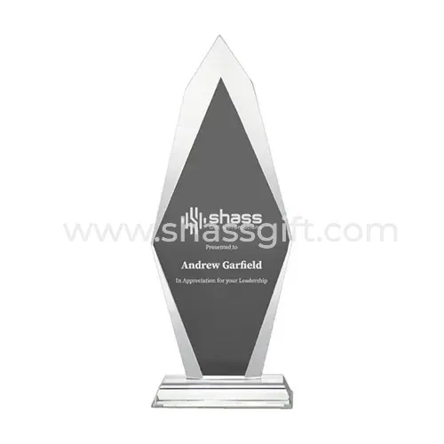 Flame Shaped Crystal Awards With Glass Base