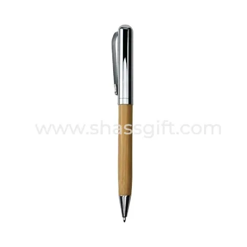Chrome And Bamboo Metal Pen
