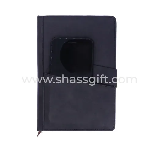 Leather Notebook With Mobile Holder