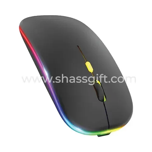 Rechargeable Wireless & Bluetooth Mouse With Light Up Logo
