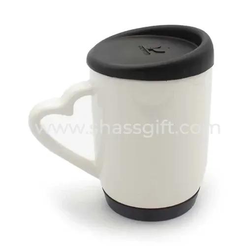 White Ceramic Mugs With Silicone Cap And Base