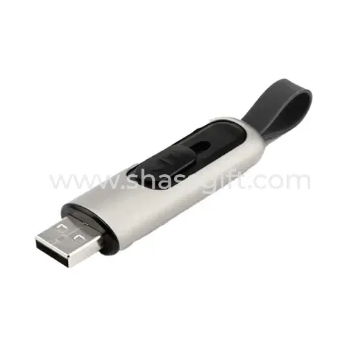 Slide Button USB With Strap