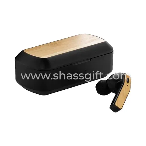 Bamboo Earbuds in Charging Case