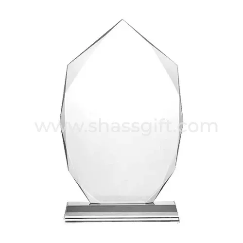 Wide Flame Crystal Awards With Glass Base