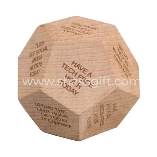 12 Sided Digital Detox Wooden Dice