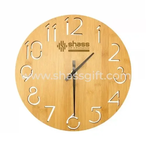 Round Bamboo Wall Clock