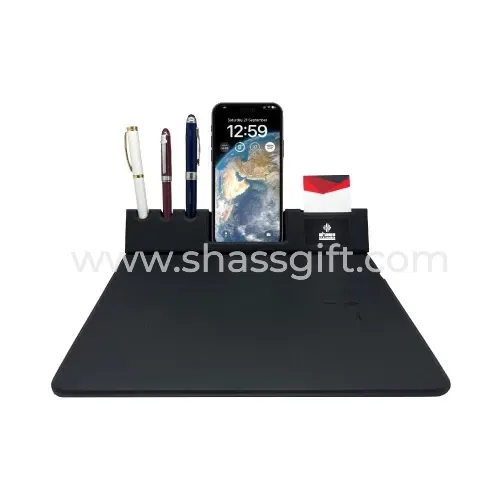 Mousepad with Wireless Charging with Light Up Logo