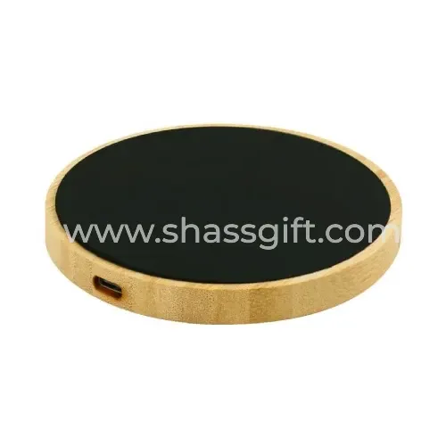 Bamboo Wireless Charger 15W Fast Charging with LED Logo
