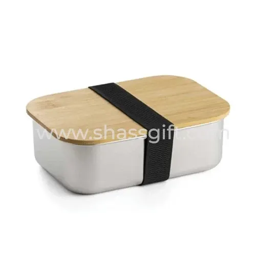 Stainless Steel Lunch Box with Bamboo Lid