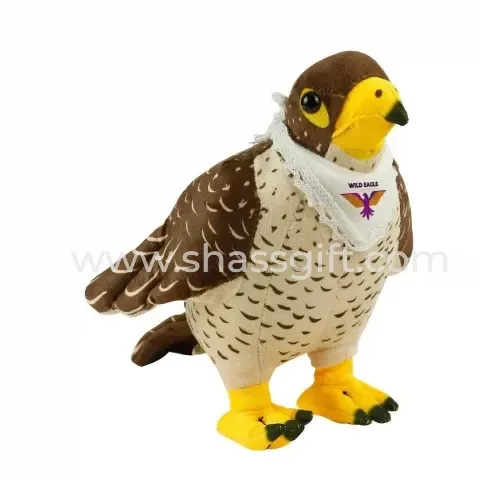 Promotional Falcon Plush Toys With White Scarf