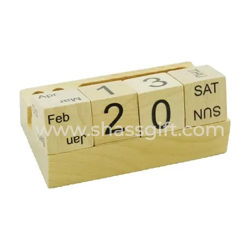 Wooden Desktop Calendar