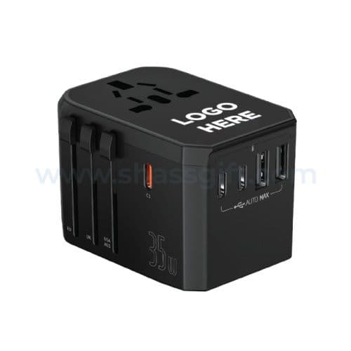 Universal Travel Adapter Light Up Logo