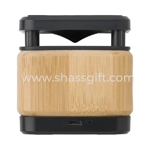 Bamboo Bluetooth Speaker With 15w Fast Wireless Charger