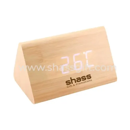 Triangular Wooden Desk Clock