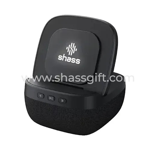 Wireless Speaker Charger BT With Folding Stand And 15W Charger Light up Logo