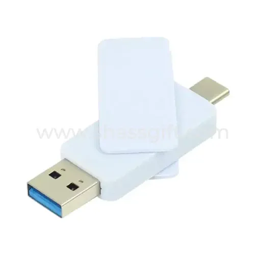 OTG White Swivel USB Flash Drives 64GB V. 3.0 Type C