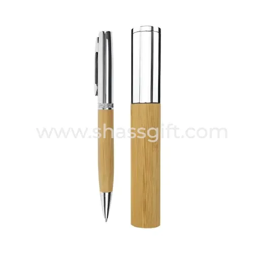 Bamboo Metal Pen With Bamboo Tube Box