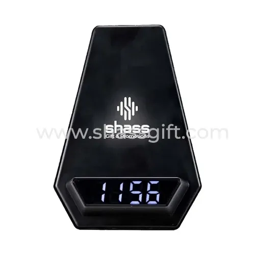Wireless Charger 15w, Bluetooth Speaker 5.1, Clock & Light-Up Logo