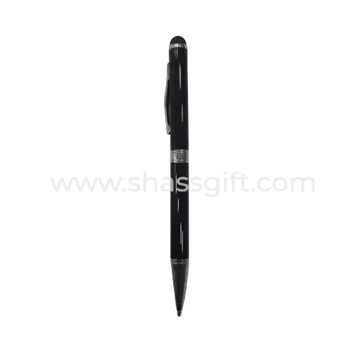 Slim Metal Pen With Black Stylus