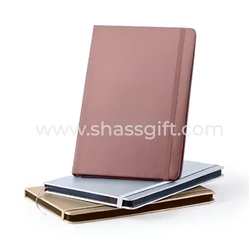 PU A5 Notepad In Metallic Color
